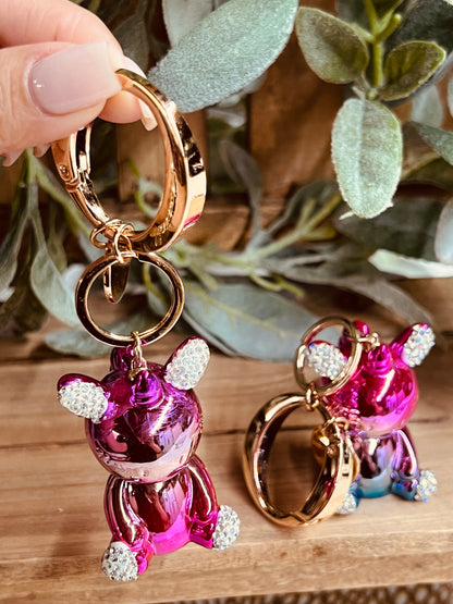UNICORN W/RHINESTONES KEYCHAIN