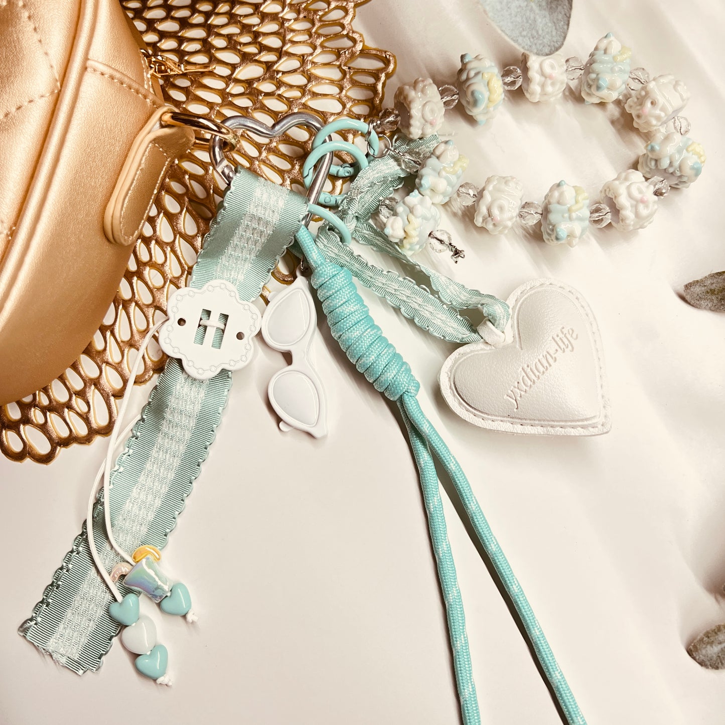 HANDMADE BAG CHARMS ~ HAND PAINTED BEADS