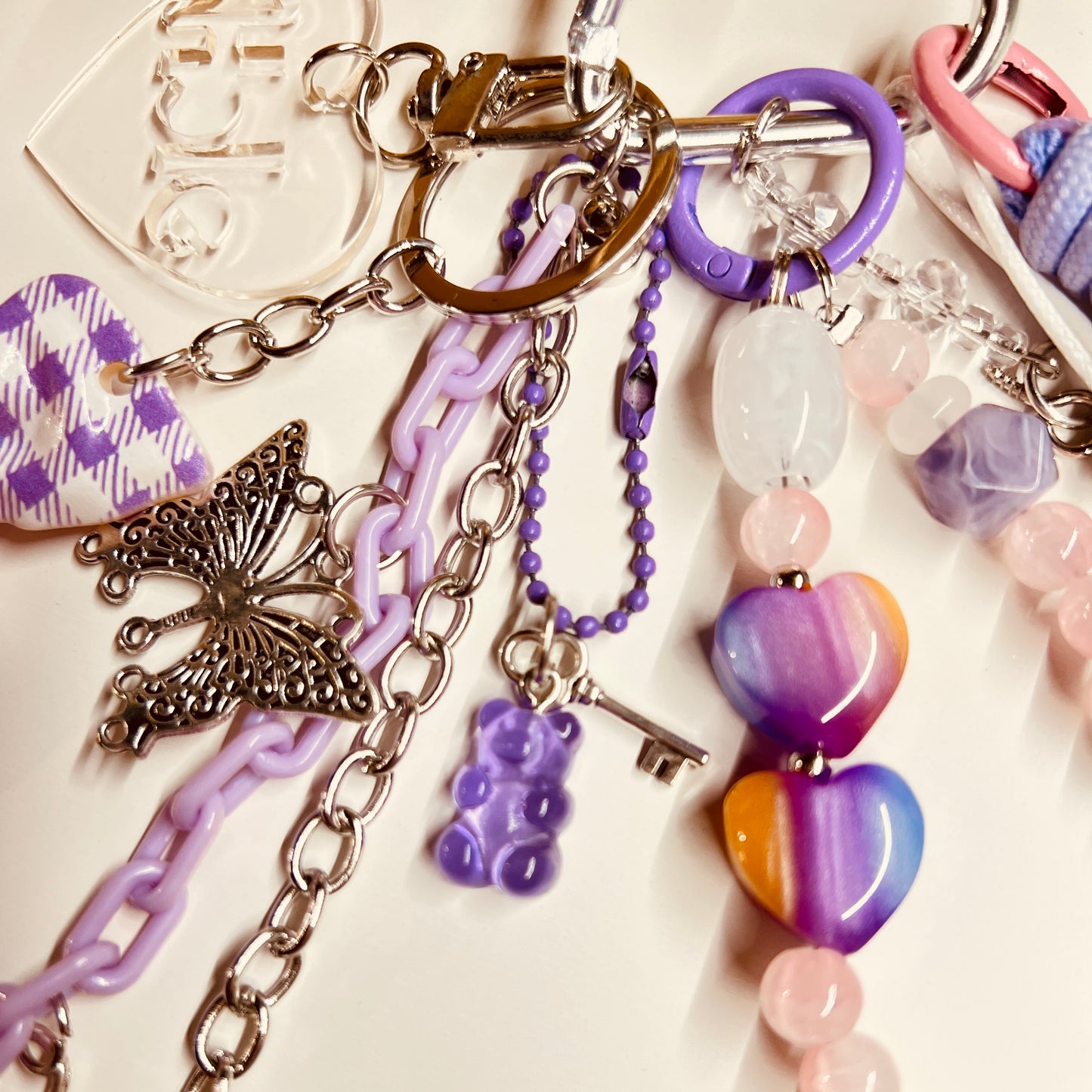 HANDMADE BAG CHARMS ~ PURPLE 8 ~