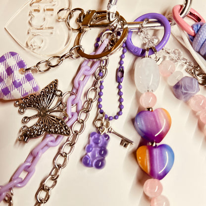 HANDMADE BAG CHARMS ~ PURPLE 8 ~