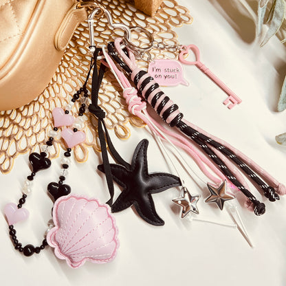 HANDMADE BAG CHARMS ~ PINK SHELL