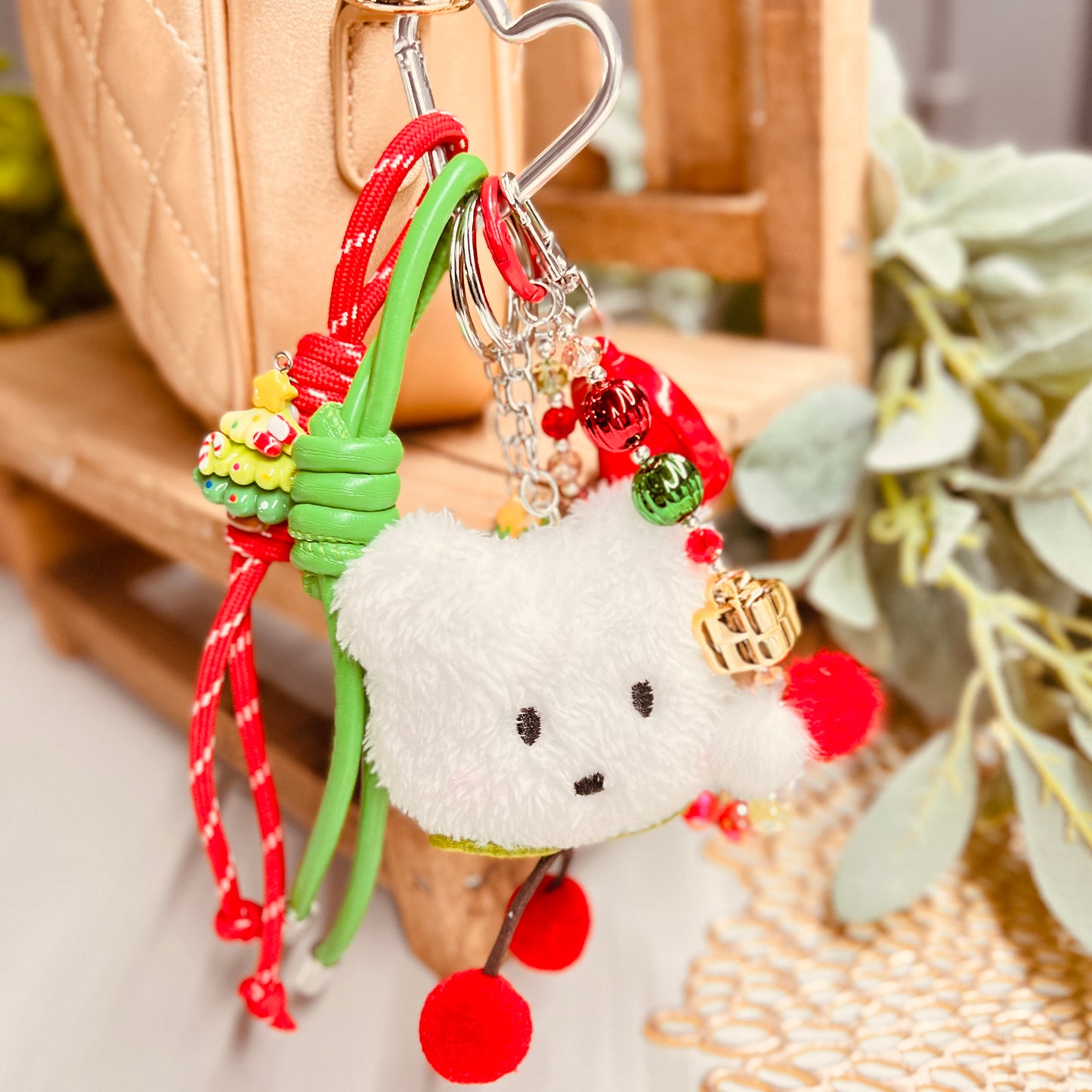 HANDMADE BAG CHARMS ~ CHRISTMAS TEDDY ~