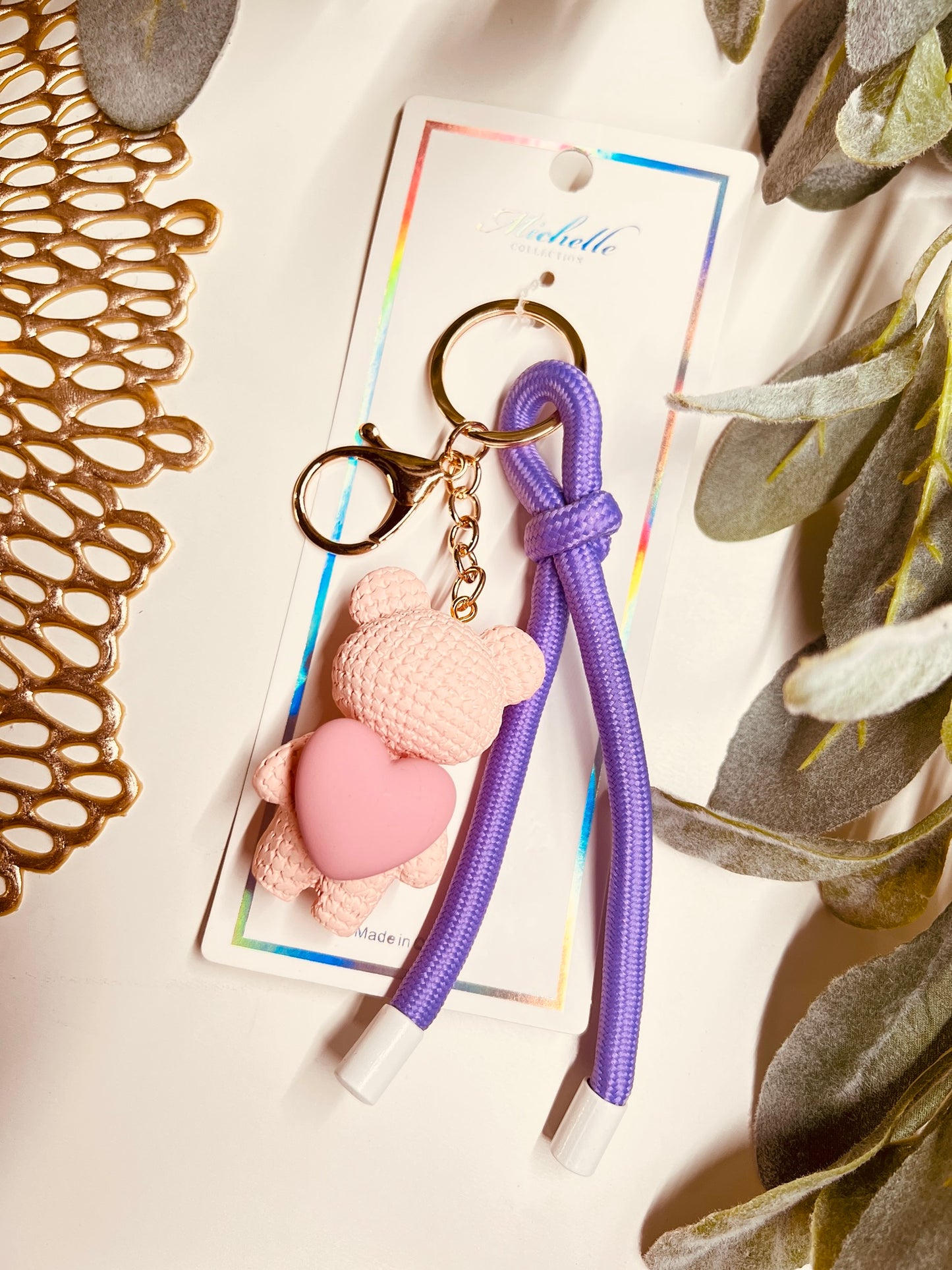 PINK TEDDY BAG CHARM