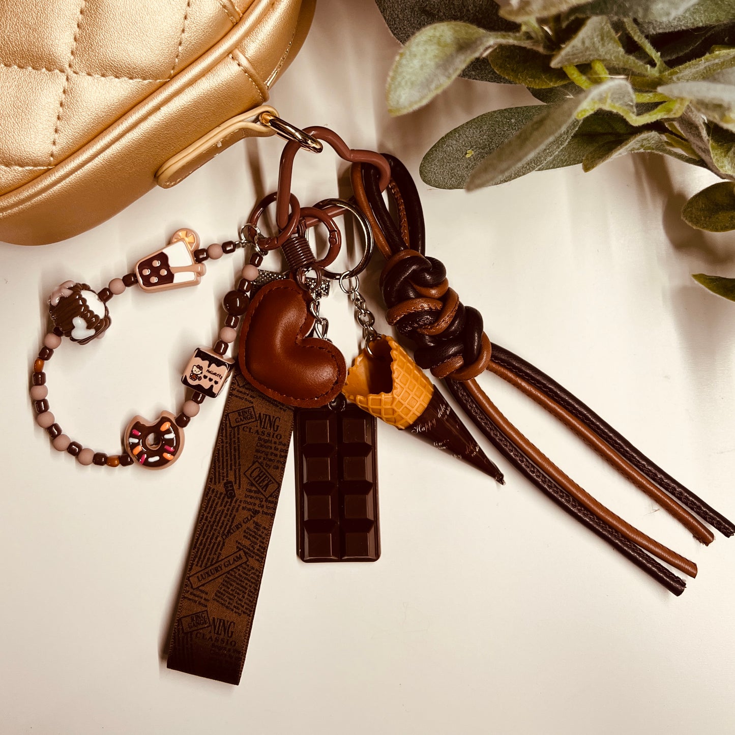 HANDMADE BAG CHARMS ~ CHOCOLATE/ICE CREAM/HEART