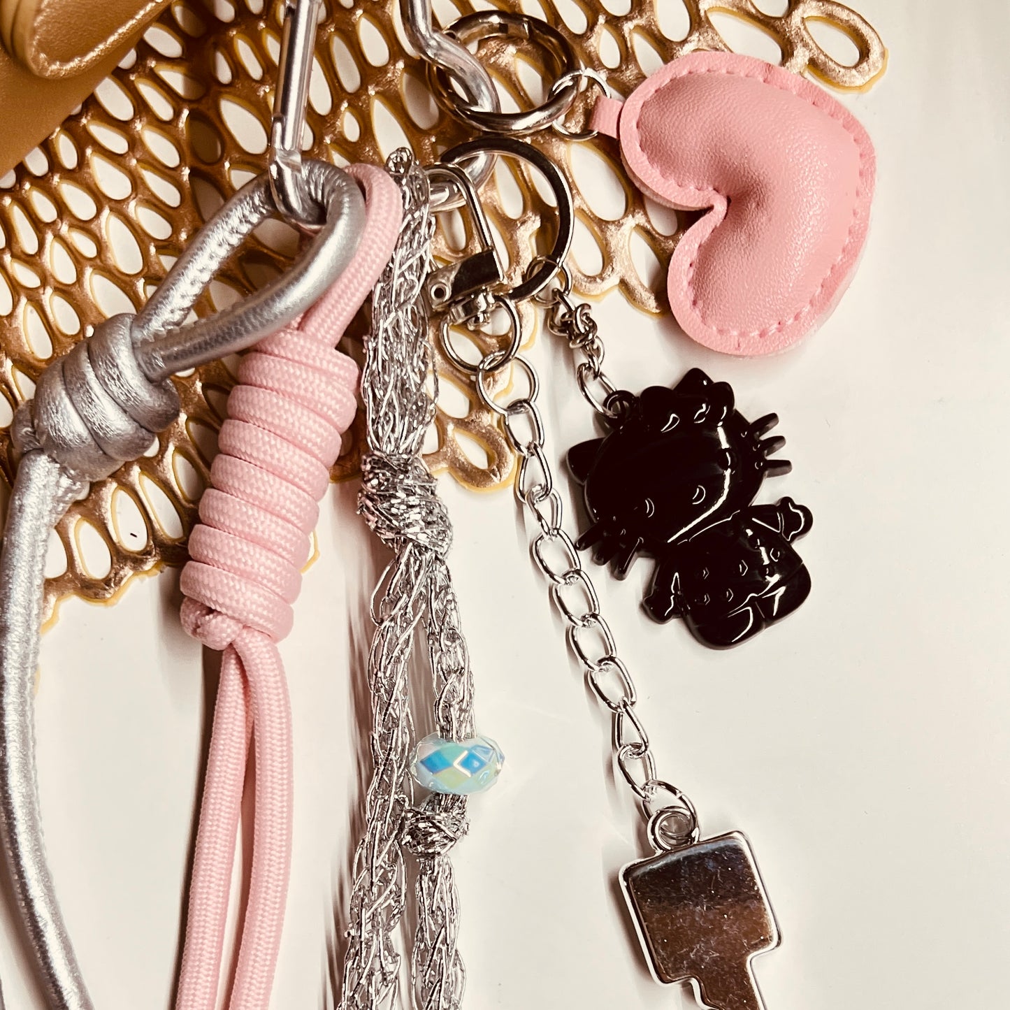 HANDMADE BAG CHARMS ~ CUTE PINK HEART