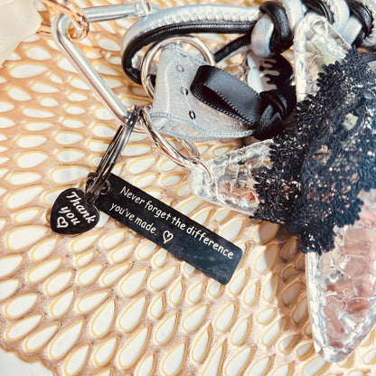 HANDMADE BAG CHARMS ~ SILVER/LACE STAR