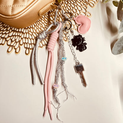 HANDMADE BAG CHARMS ~ CUTE PINK HEART
