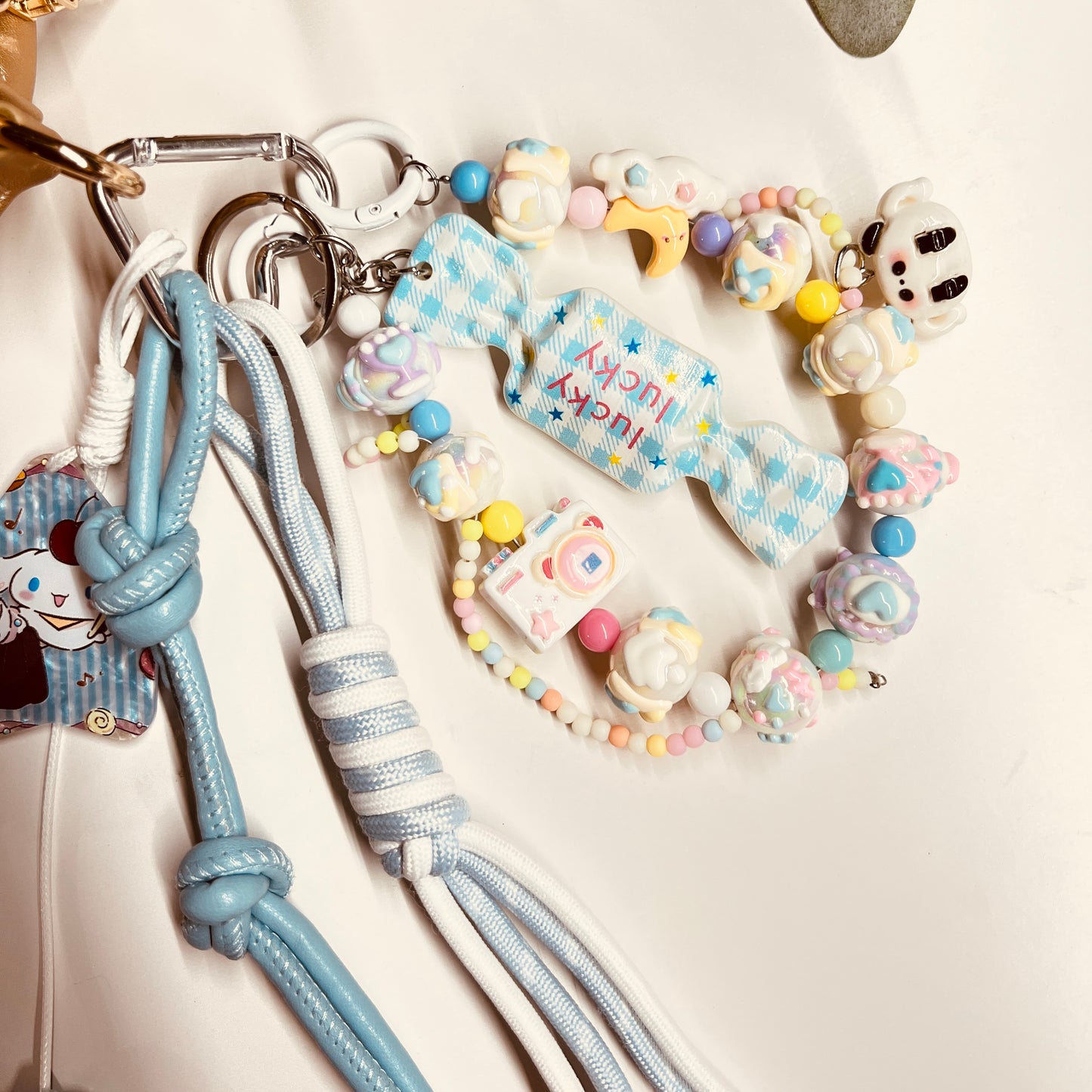 HANDMADE BAG CHARMS ~ HAND PAINTED BEADS