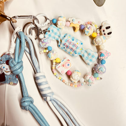 HANDMADE BAG CHARMS ~ HAND PAINTED BEADS