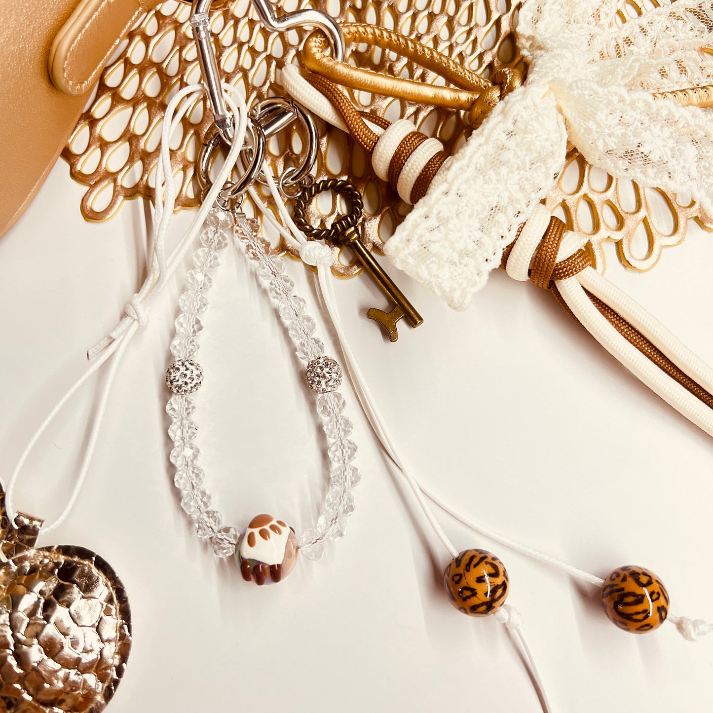 HANDMADE BAG CHARMS ~ GOLD HEART ~