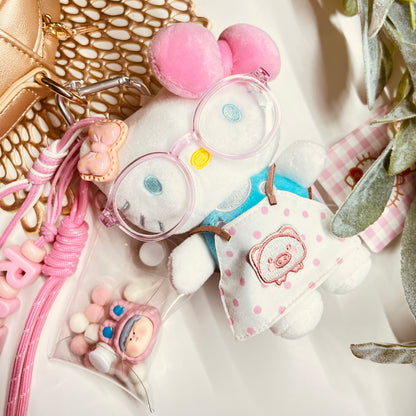 HANDMADE BAG CHARMS ~ OFFICIAL H. KITTY W/GLASSES