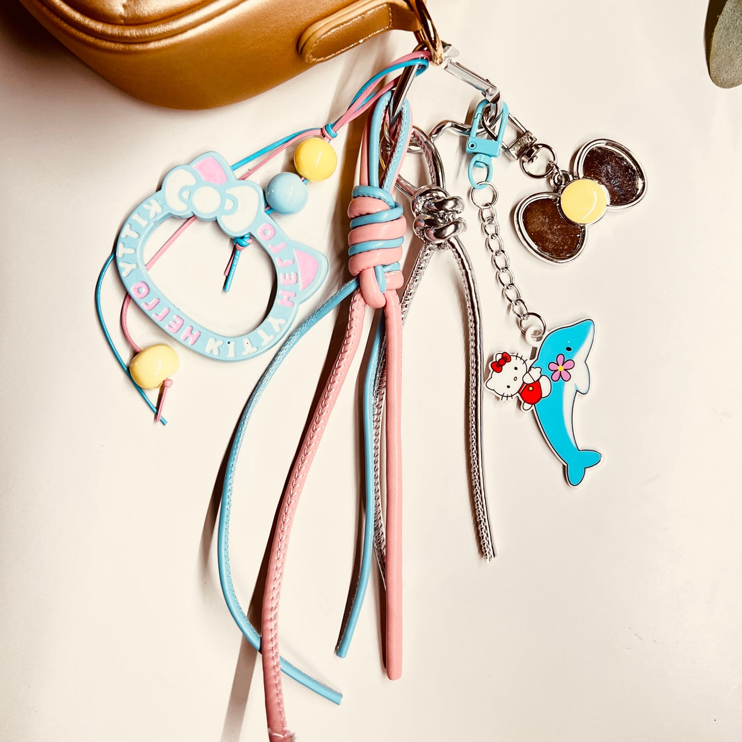 HANDMADE BAG CHARMS ~ KITTY FACE FRAME CHARM