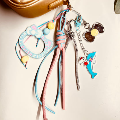 HANDMADE BAG CHARMS ~ KITTY FACE FRAME CHARM