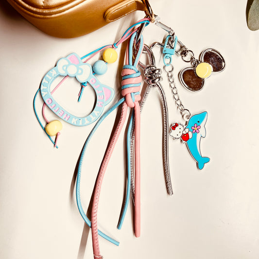 HANDMADE BAG CHARMS ~ KITTY FACE FRAME CHARM