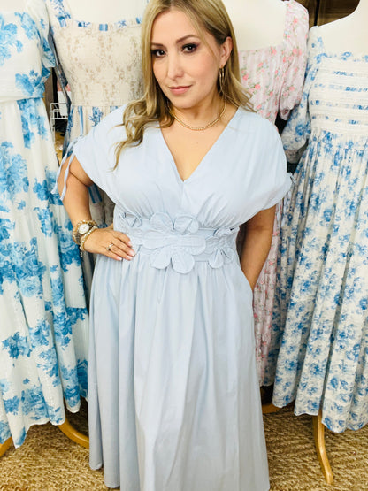 V NECK MAXI DRESS