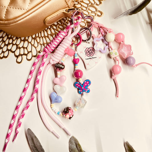 HANDMADE BAG CHARMS ~ COQUETTE HEART CHARM