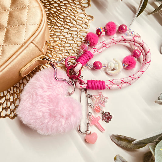 HANDMADE BAG CHARMS ~ FLUFFY HEART