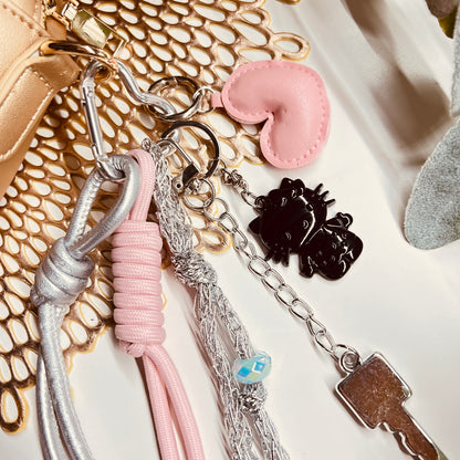 HANDMADE BAG CHARMS ~ CUTE PINK HEART
