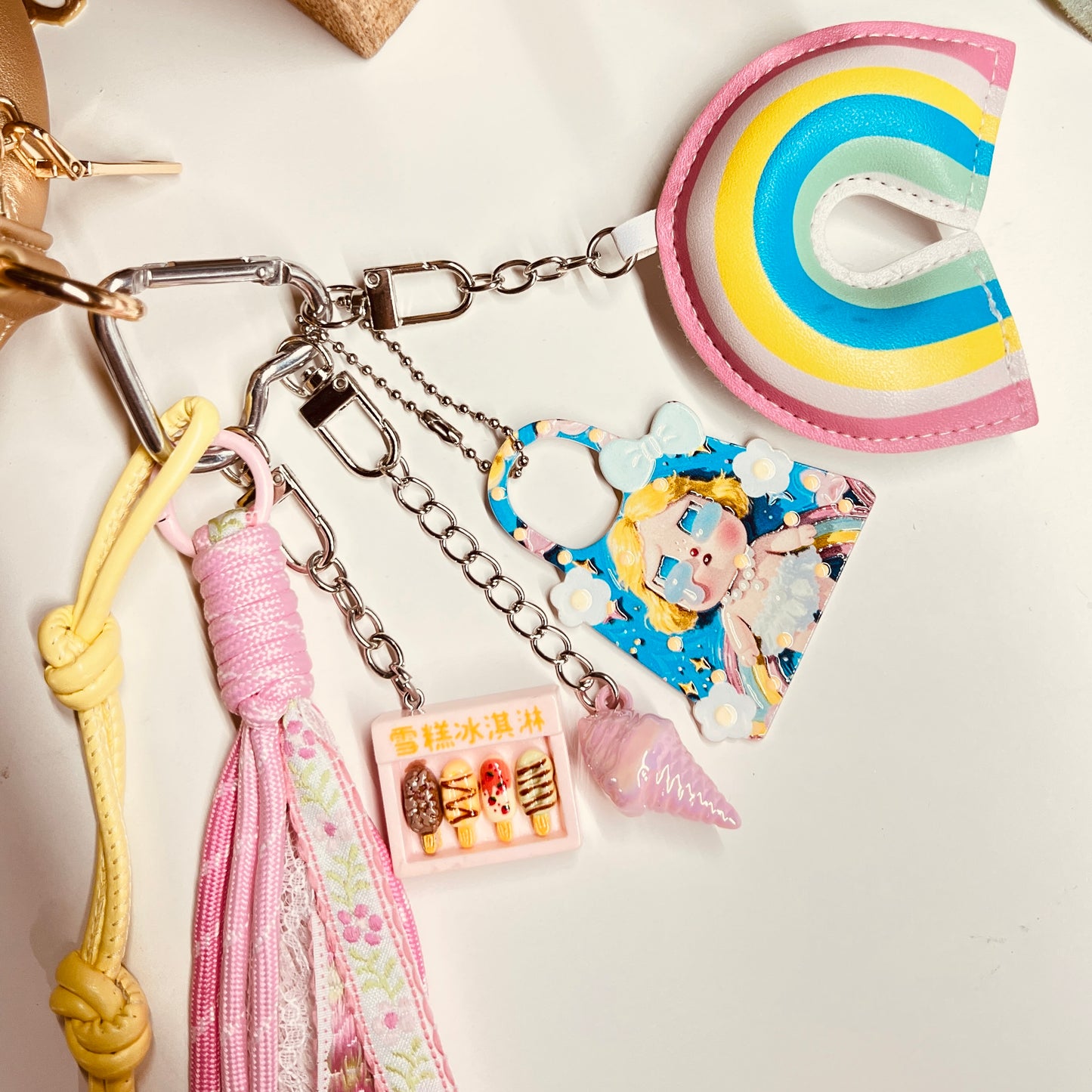 HANDMADE BAG CHARMS ~ RAINBOW