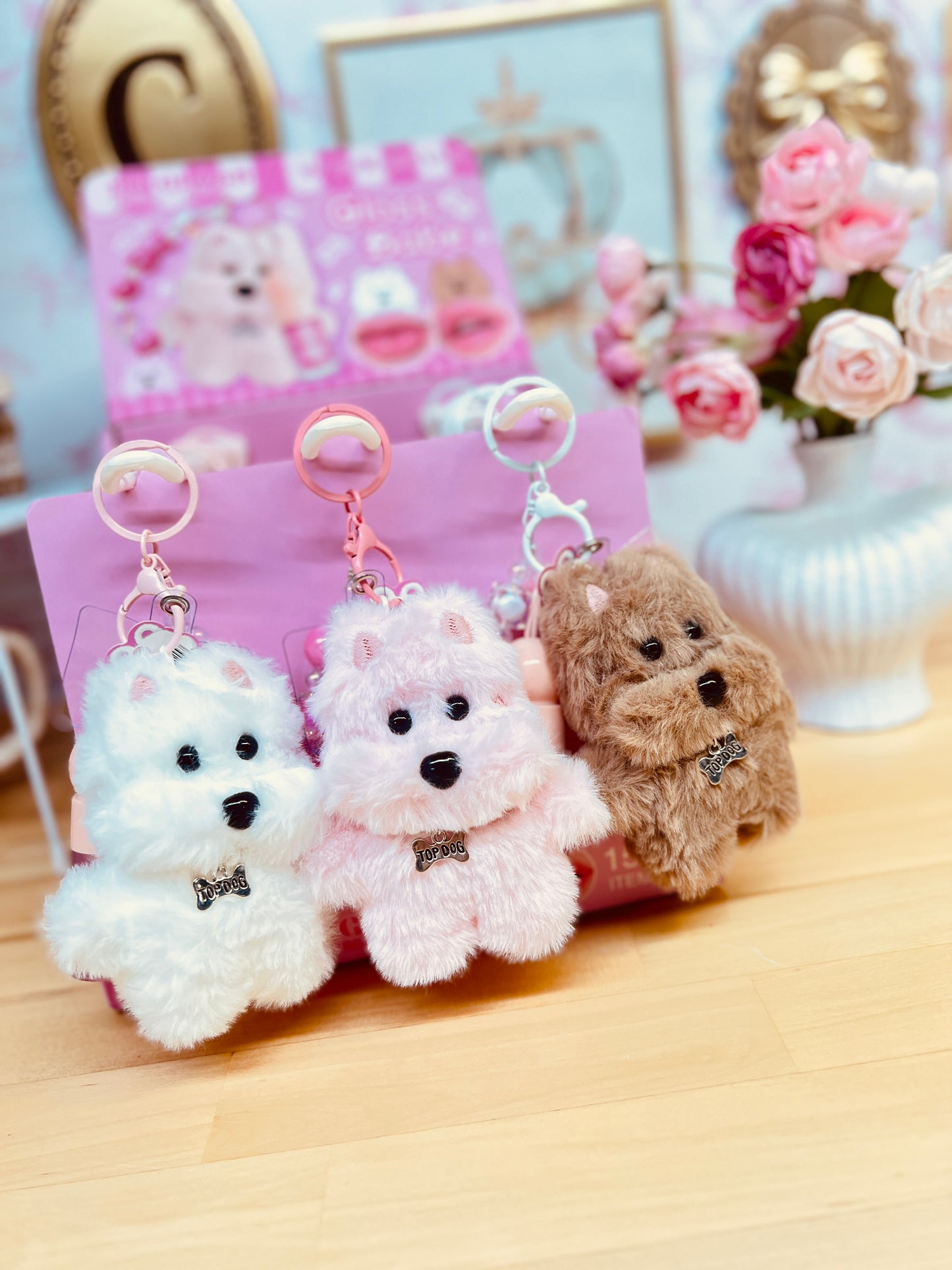 3 IN 1 DOGGY KEYCHAIN~LIP GLOSS~PHONE GRIP