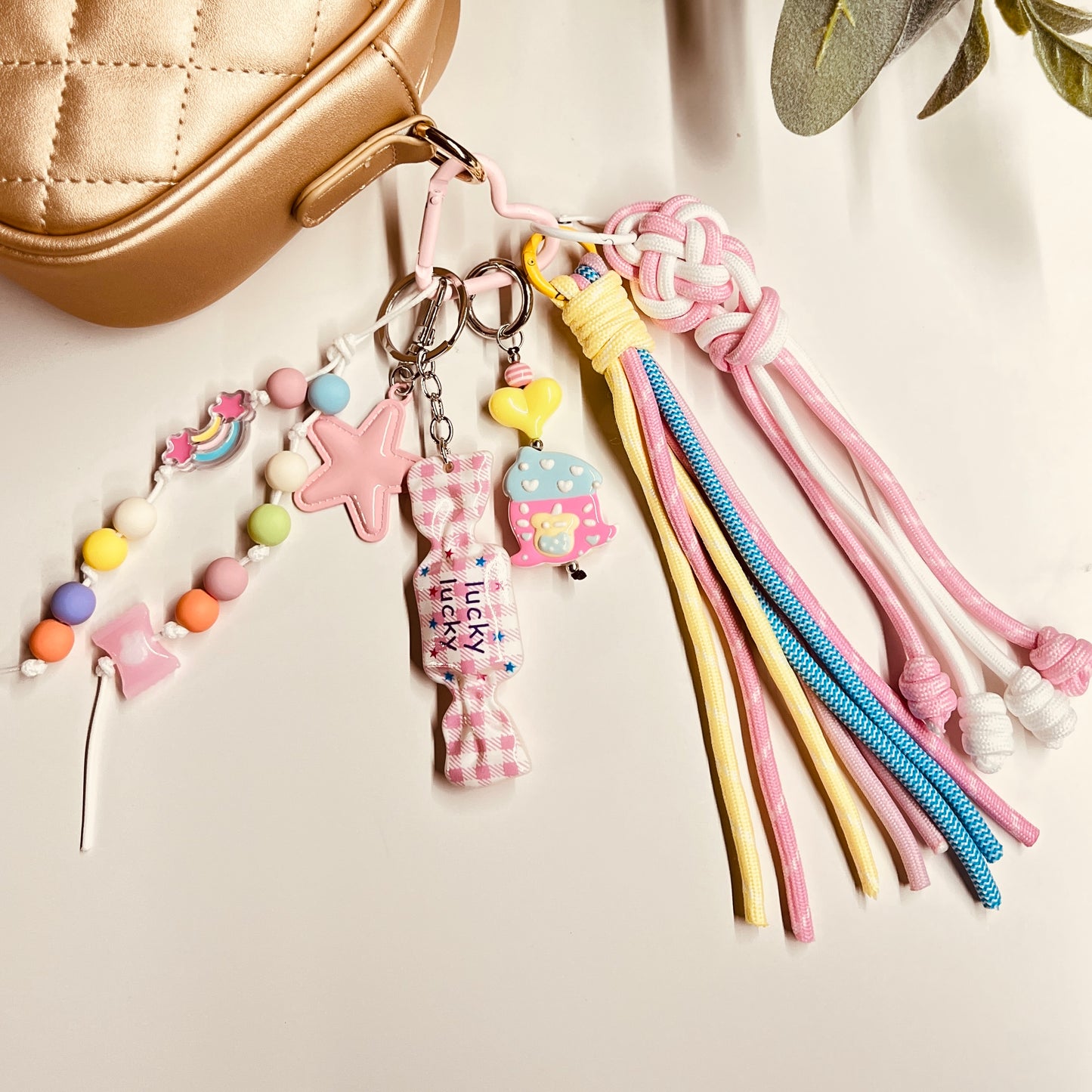 HANDMADE BAG CHARMS ~ RAINBOW 9 ~