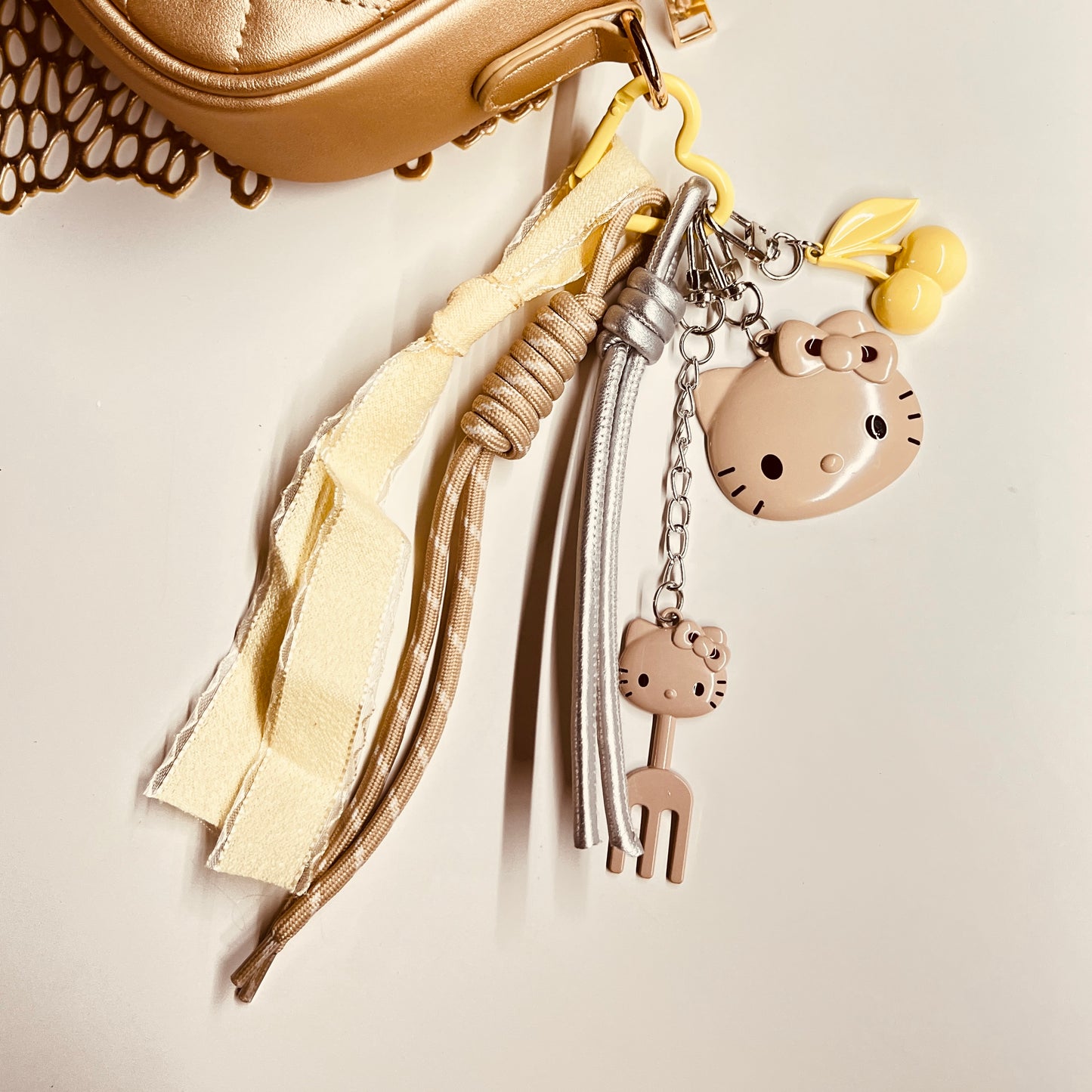 HANDMADE BAG CHARMS ~ KITTY/CHERRY CHARM