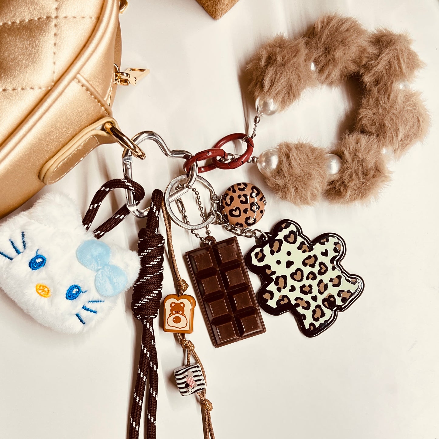 HANDMADE BAG CHARMS ~ LEOPARD BEAR CHARM