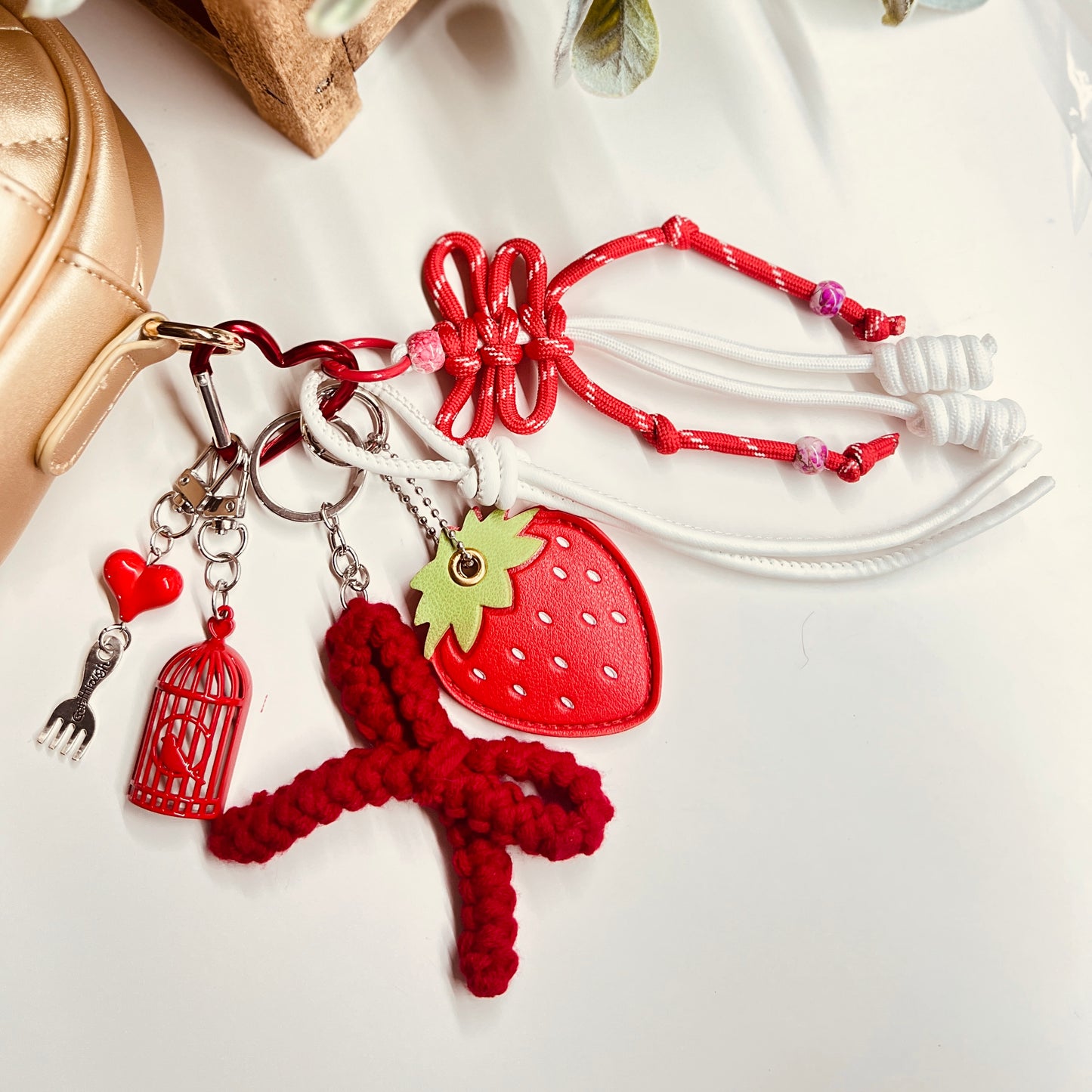 HANDMADE BAG CHARMS ~ RED STRAWBERRY ~