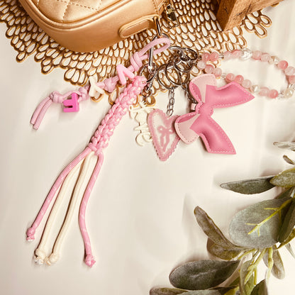HANDMADE BAG CHARMS ~ LEATHER BOW COQUETTE