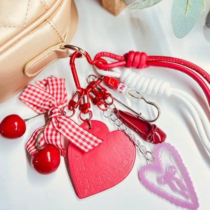 HANDMADE BAG CHARMS ~ CHERRY/HEART ~