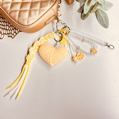 HANDMADE BAG CHARMS ~ CROCHET HEART