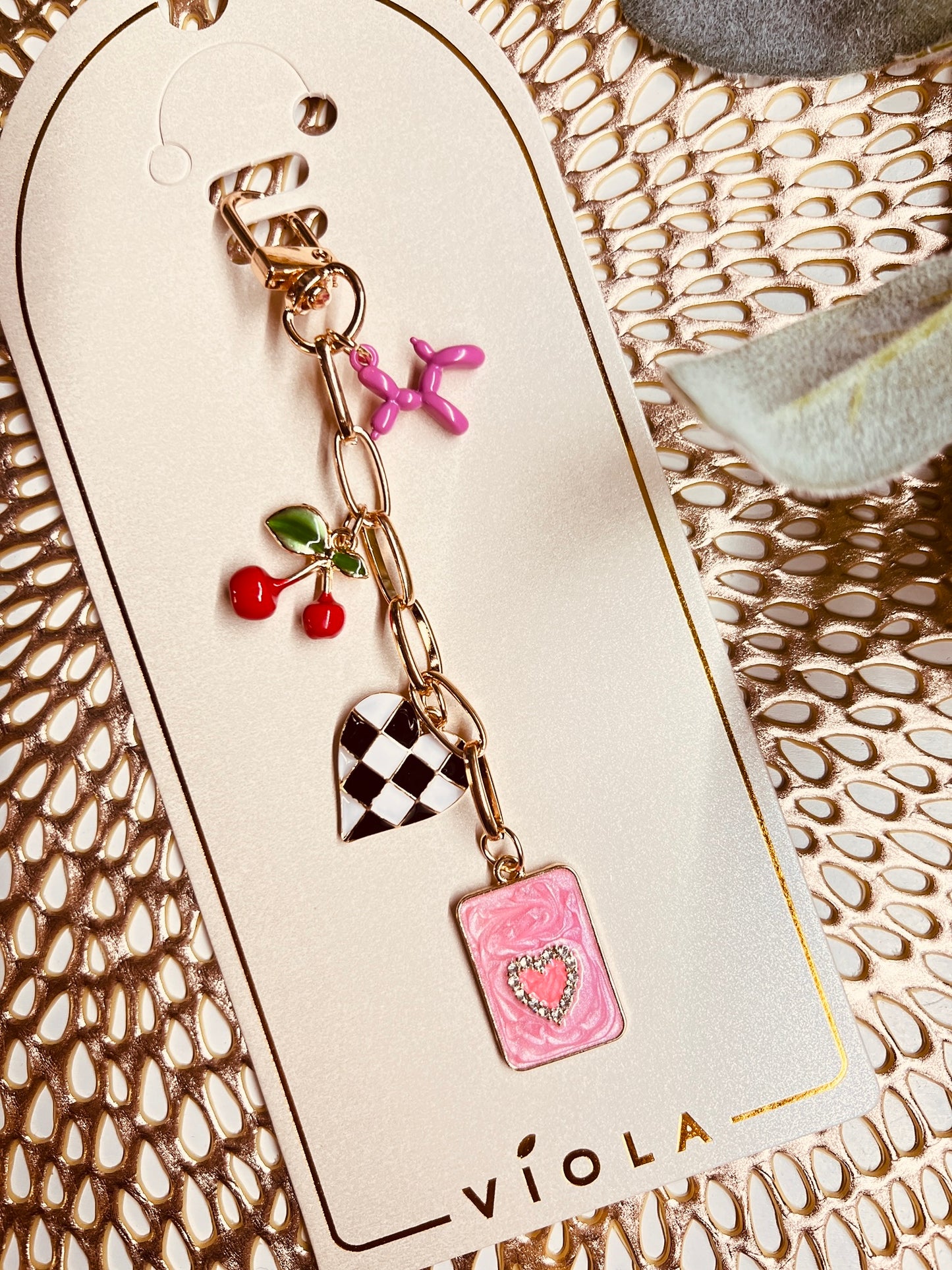 BALOON DOG/ CHERRY BAG CHARM