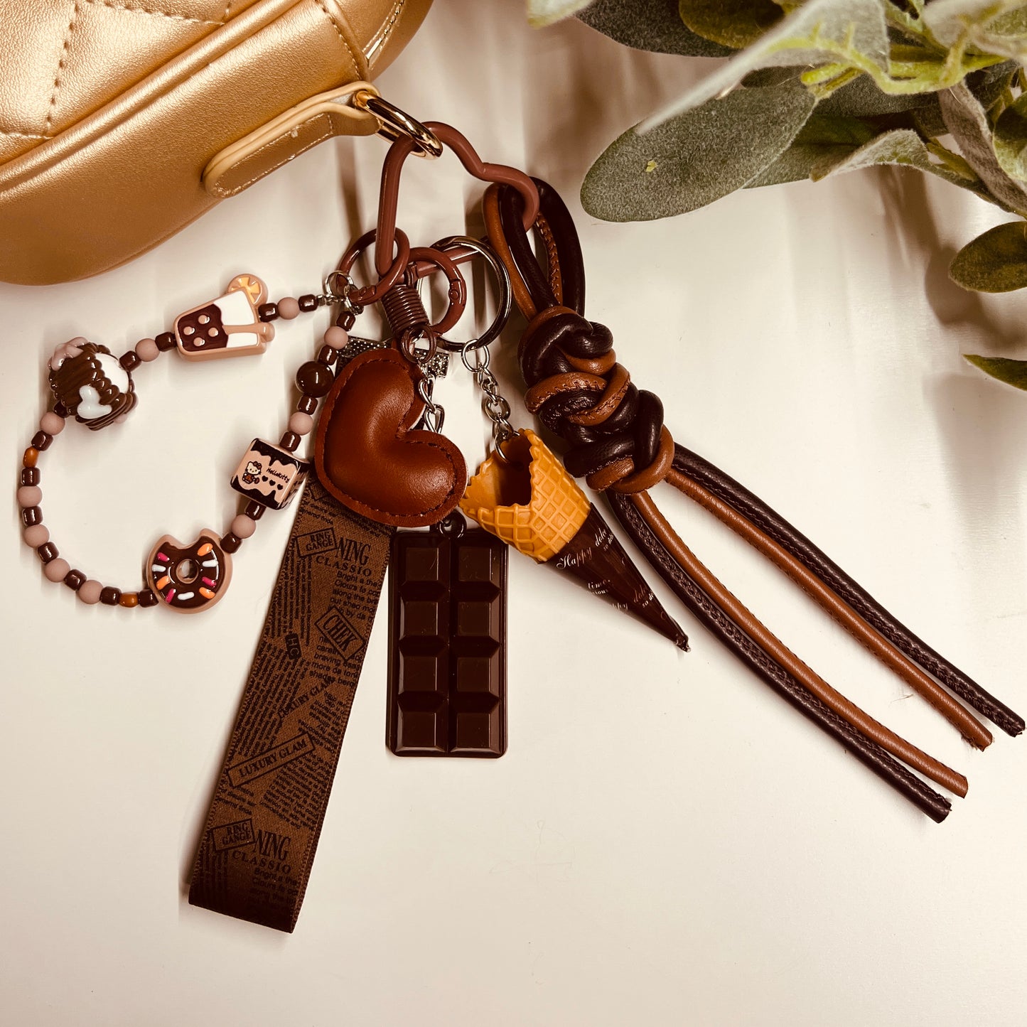 HANDMADE BAG CHARMS ~ CHOCOLATE/ICE CREAM/HEART