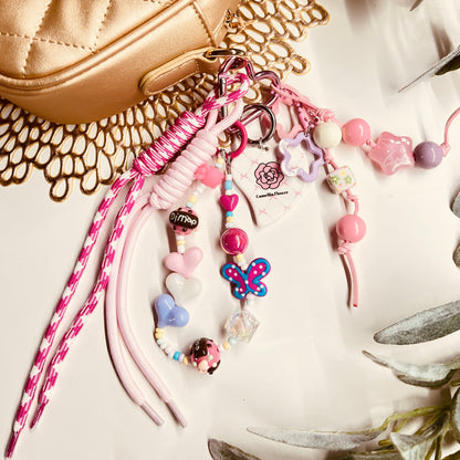 HANDMADE BAG CHARMS ~ COQUETTE HEART CHARM