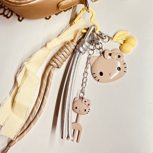 HANDMADE BAG CHARMS ~ KITTY/CHERRY CHARM