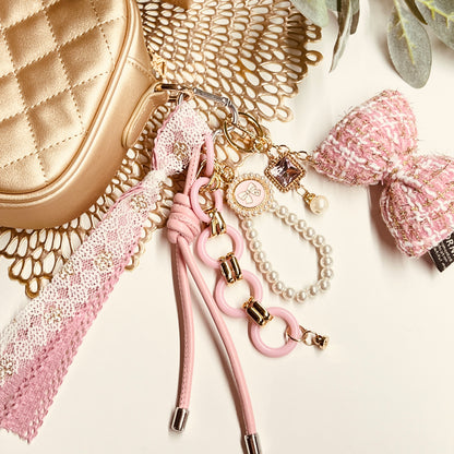 HANDMADE BAG CHARMS ~ PINK BOW/COQUETTE