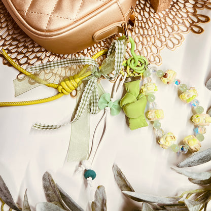 HANDMADE BAG CHARMS ~ HAND PAINTED BEADS