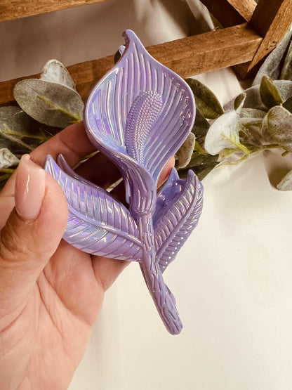 GLOSSY FLOWER  CLIP ~ ( 2 PACK )
