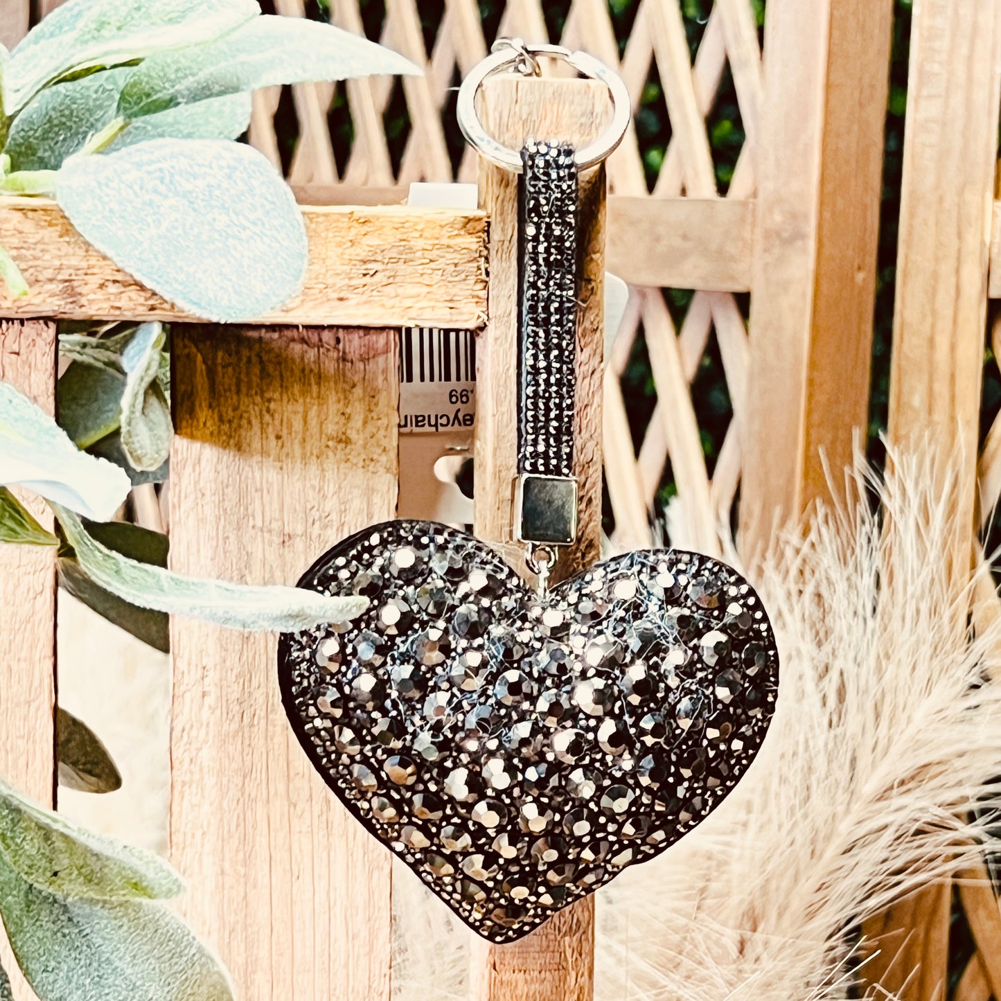 RHINESTONE HEART KEYCHAINS