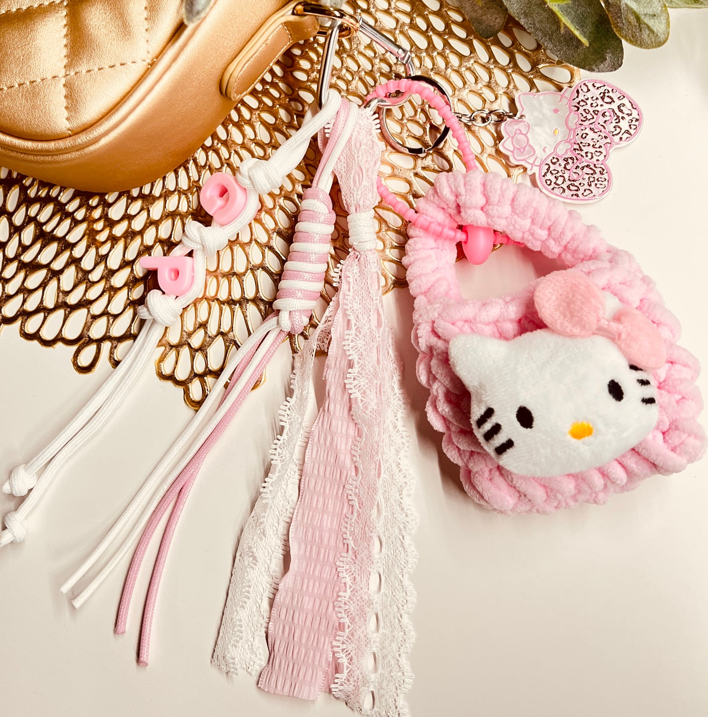 HANDMADE BAG CHARMS ~ KITTY BAG