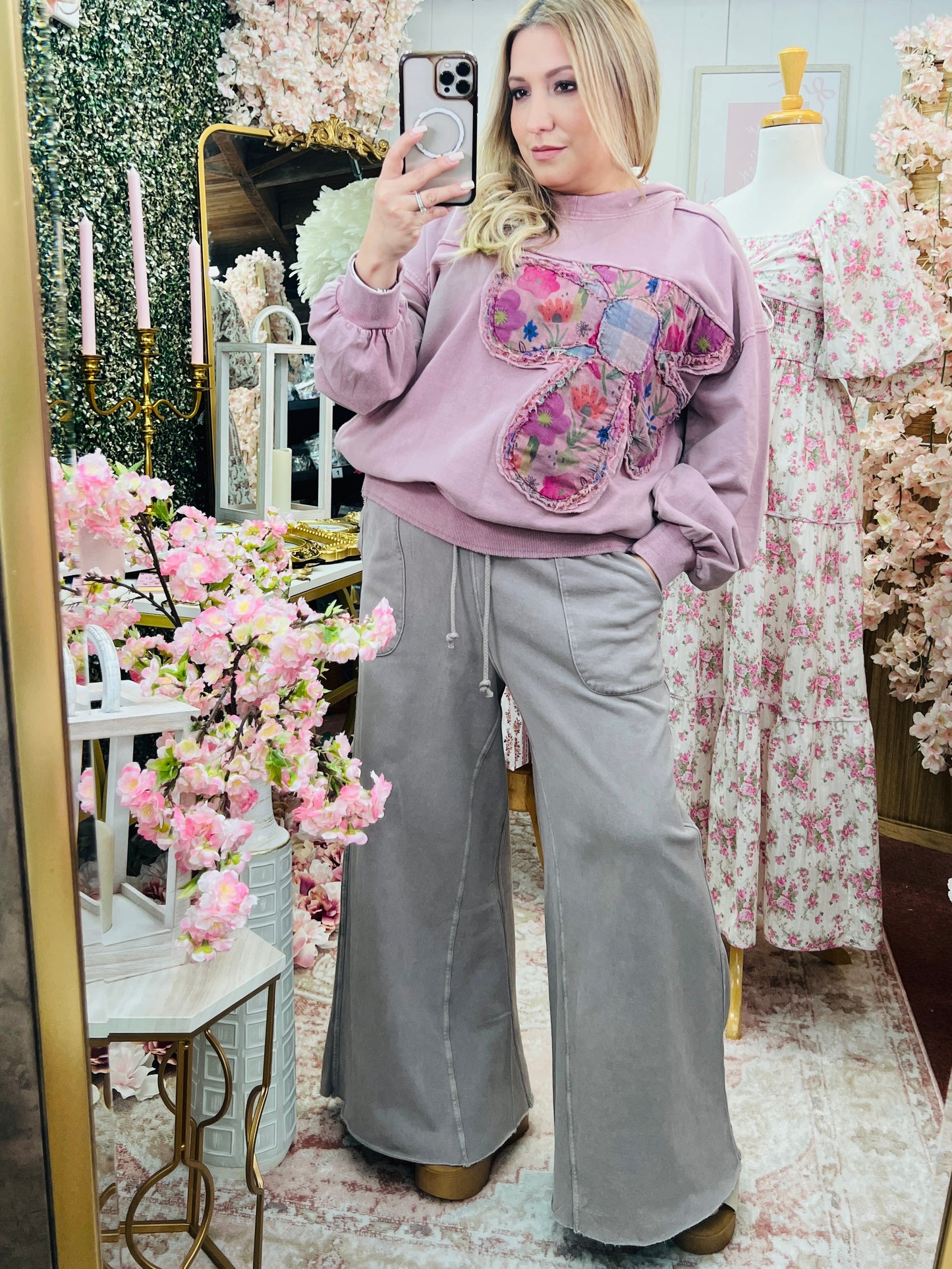 WASHED TERRY SWEATPANTS - MOCHA MOUSSE