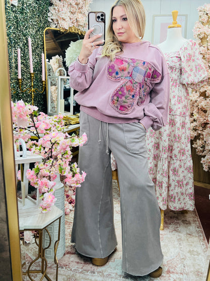 WASHED TERRY SWEATPANTS - MOCHA MOUSSE