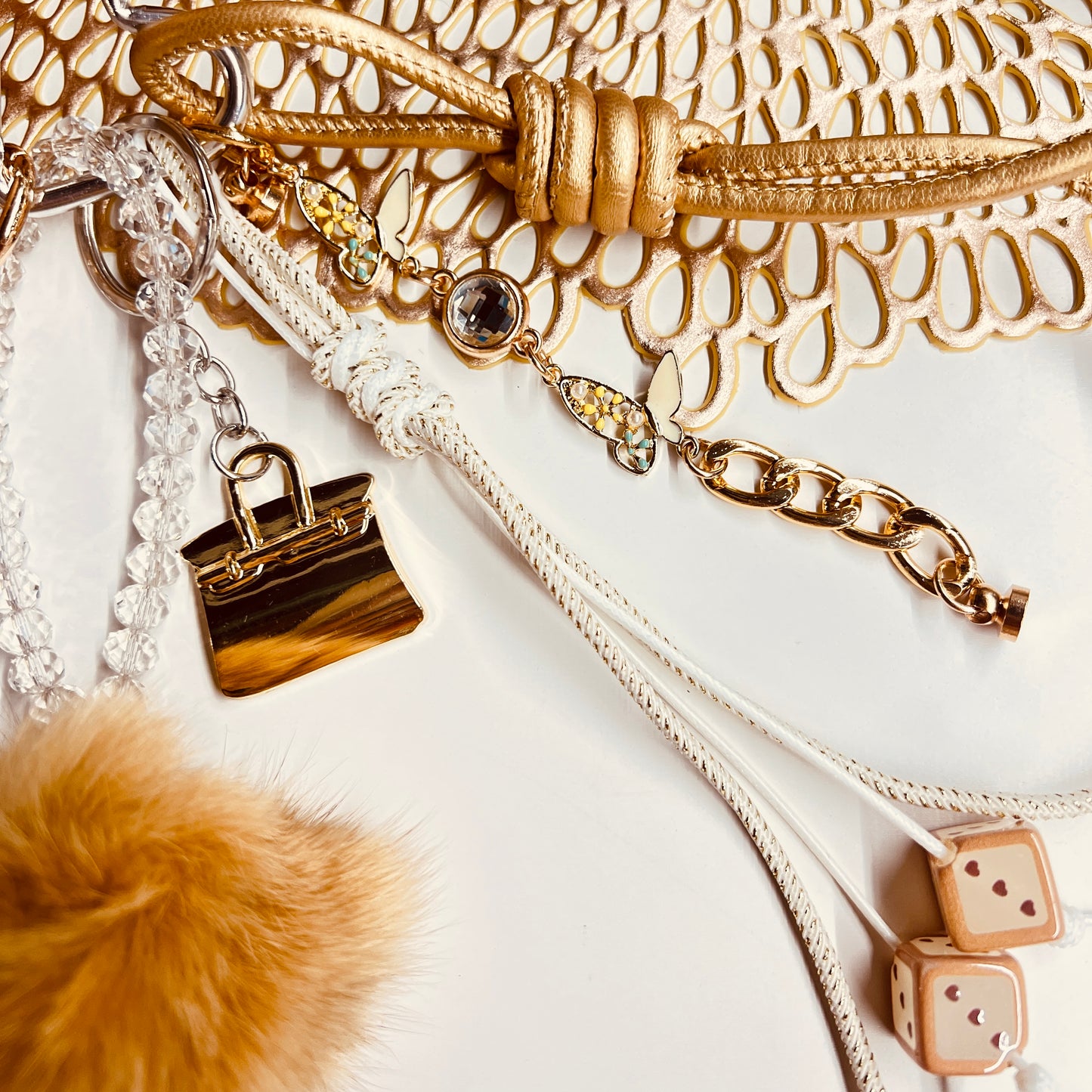 HANDMADE BAG CHARMS ~ FUZZY BALL ~