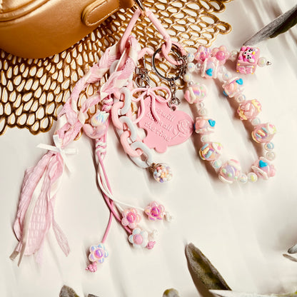 HANDMADE BAG CHARMS ~ Hand PAINTED BEADS/SHAKER CHARM