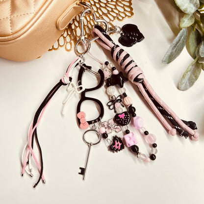 HANDMADE BAG CHARMS ~ GLASSES/HEART BUTTON/BEADS