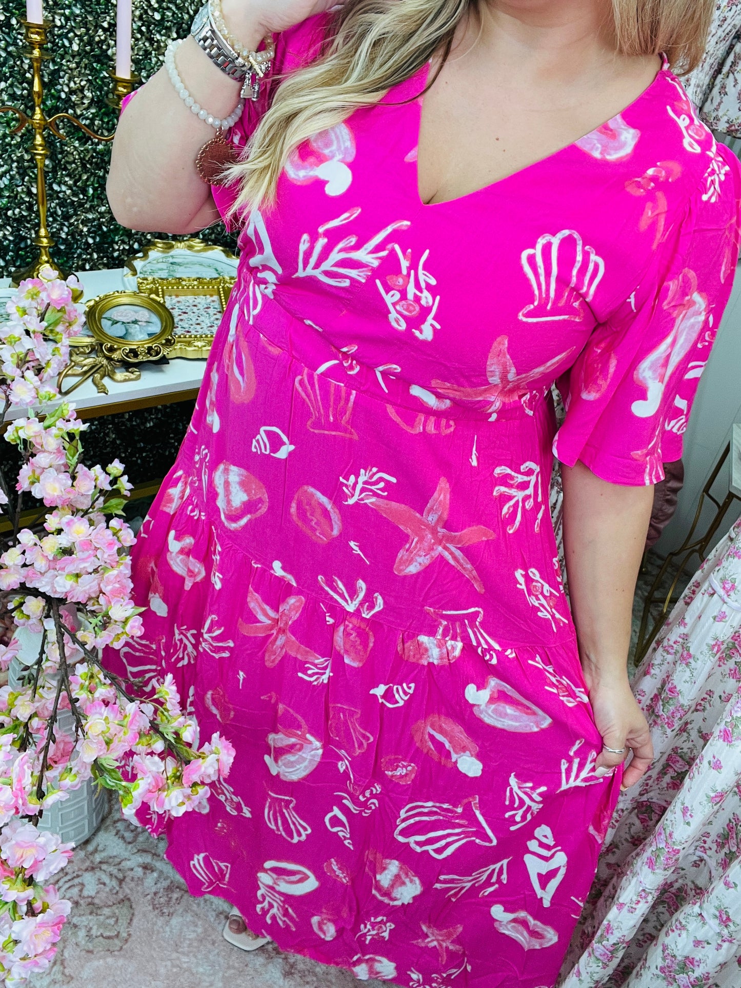 BEACH VIBES PINK MAXI DRESS