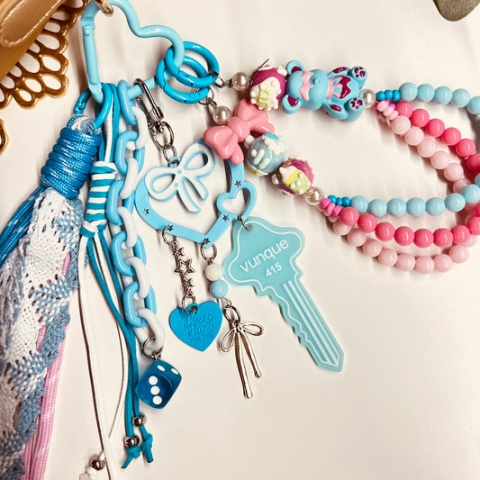 HANDMADE BAG CHARMS ~ TEDDY/BOW