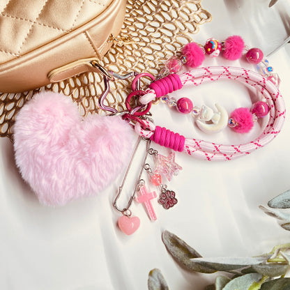 HANDMADE BAG CHARMS ~ FLUFFY HEART