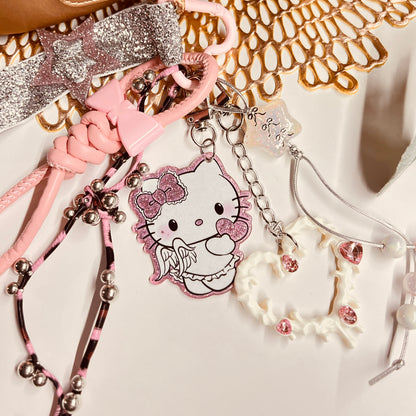HANDMADE BAG CHARMS ~ KITTY ANGEL CHARM