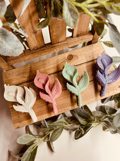 GLOSSY FLOWER  CLIP ~ ( 2 PACK )